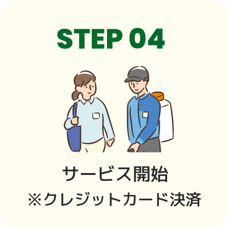 STEP04 サービス開始 ※クレジットカード決済